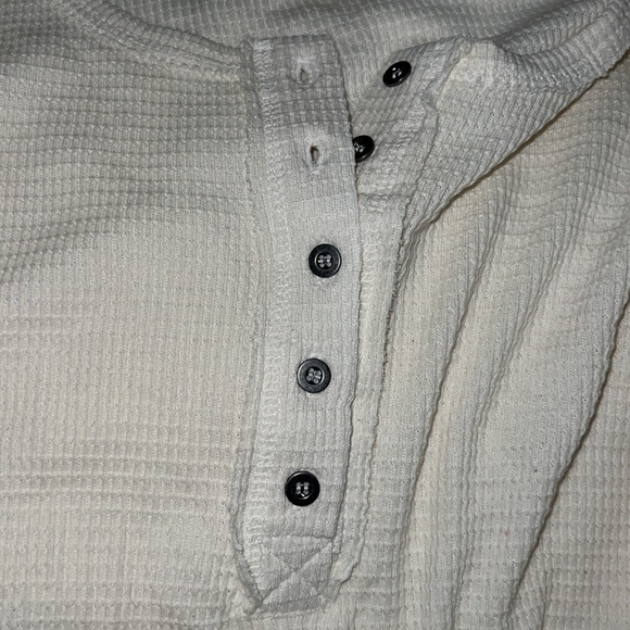 Billabong New Any Day Henley Thermal Waffle Knit Button Top - Picture 6 of 10